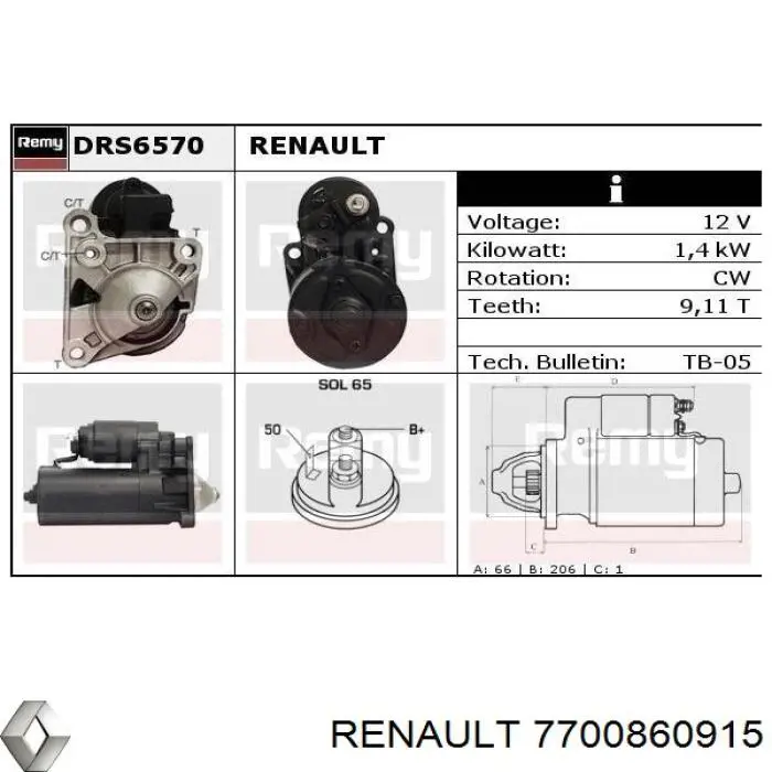 7700860915 Renault (RVI) стартер