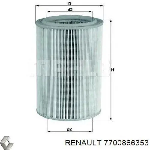 7700866353 Renault (RVI) фільтр повітряний