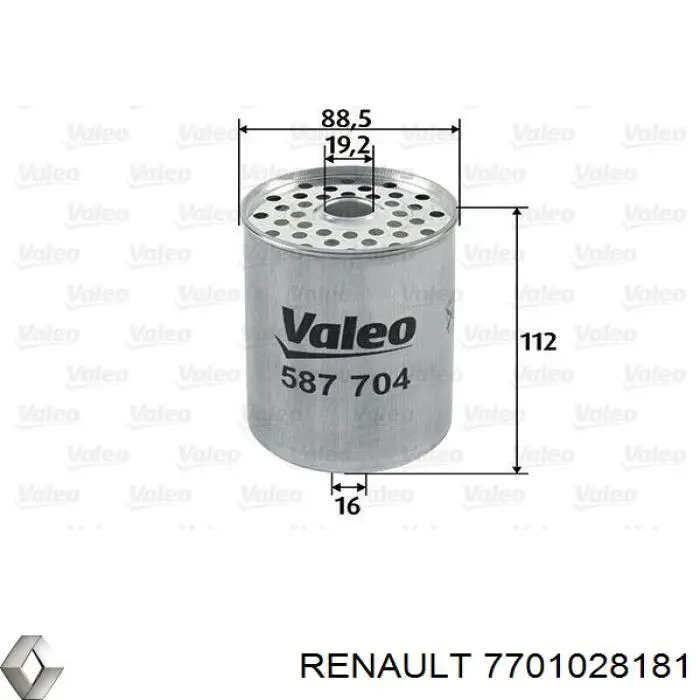 7701028181 Renault (RVI) фільтр паливний