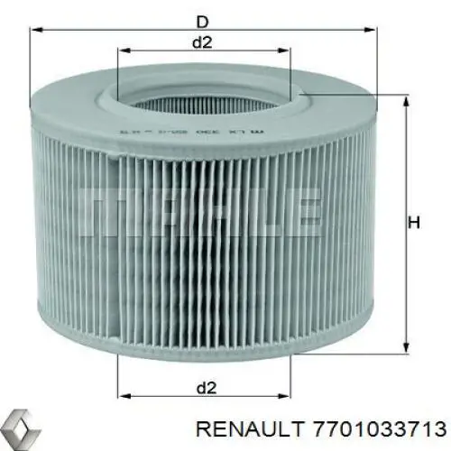 7701033713 Renault (RVI) фільтр повітряний