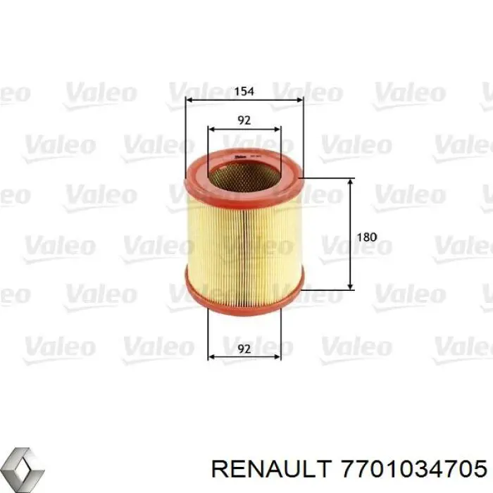 Купити 7701034705 Renault (RVI) Автомобільний фільтр повітря