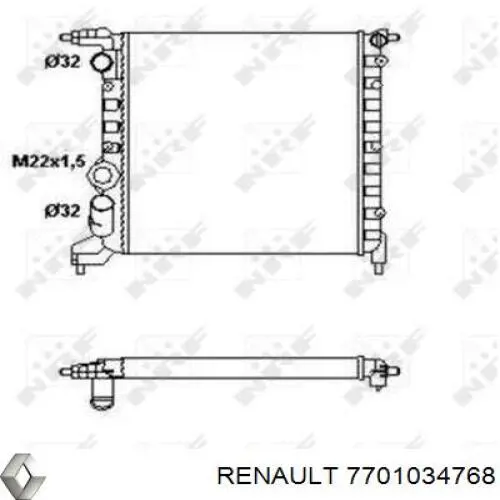 Купити 7701034768 Renault (RVI) Радіатор двигуна