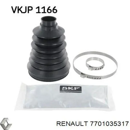Пильник шарніра кутових швидкостей зовнішній передній Renault (RVI) 7701035317 ціна, від 10.75 USD