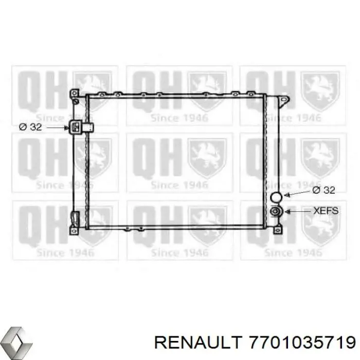 Купити 7701035719 Renault (RVI) Радіатор двигуна
