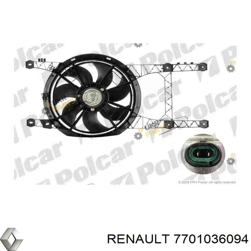 Купити 7701036094 Renault (RVI) Вентилятор/крильчатка радіатора охолодження