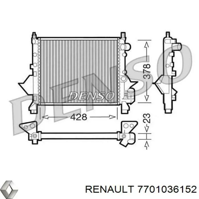 Радіатор основний Renault (RVI) 7701036152 ціна, від 52.98 USD