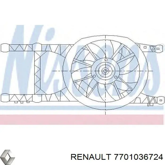 Вентилятор/крильчатка радіатора охолодження 7701036724 Renault (RVI)