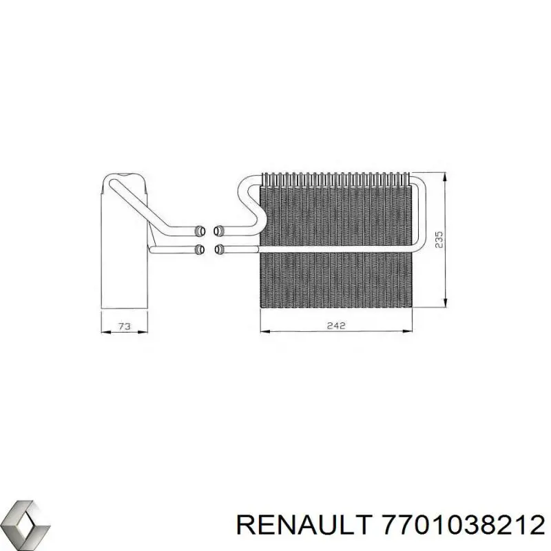 Купити 7701038212 Renault (RVI) Радіатор опалювача салону