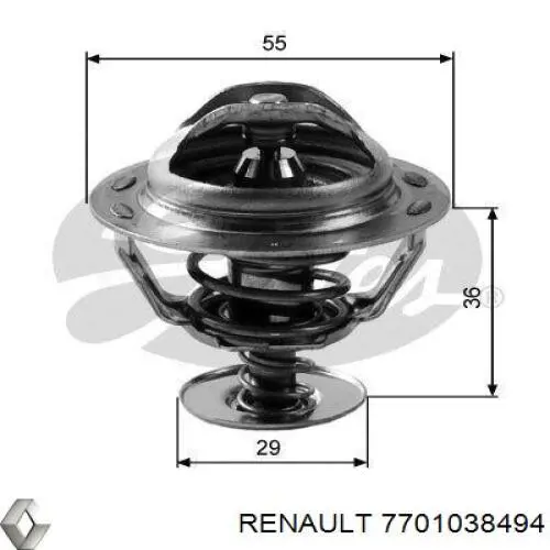 Купити 7701038494 Renault (RVI) Термостат в корпусі
