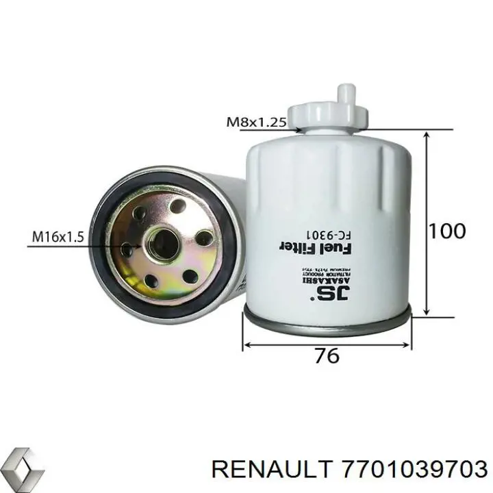7701039703 Renault (RVI) фільтр паливний