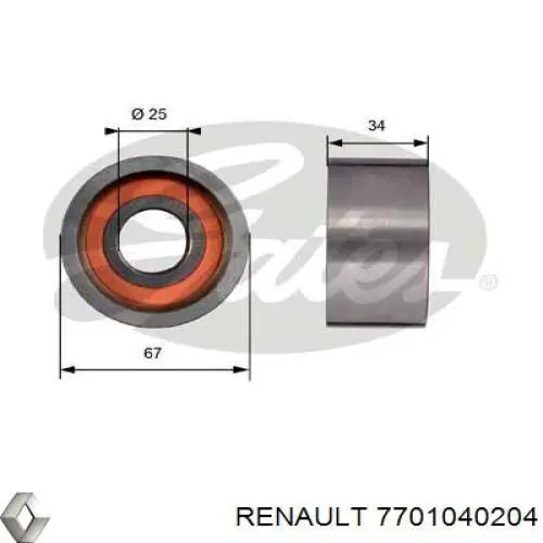 7701040204 Renault (RVI) ролик ременя грм, паразитний