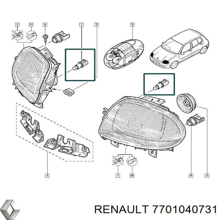 7701040731 Renault (RVI) Перемикач підрульовий, правий