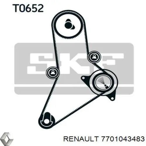 Ремінь ГРМ 7701043483 Renault (RVI)