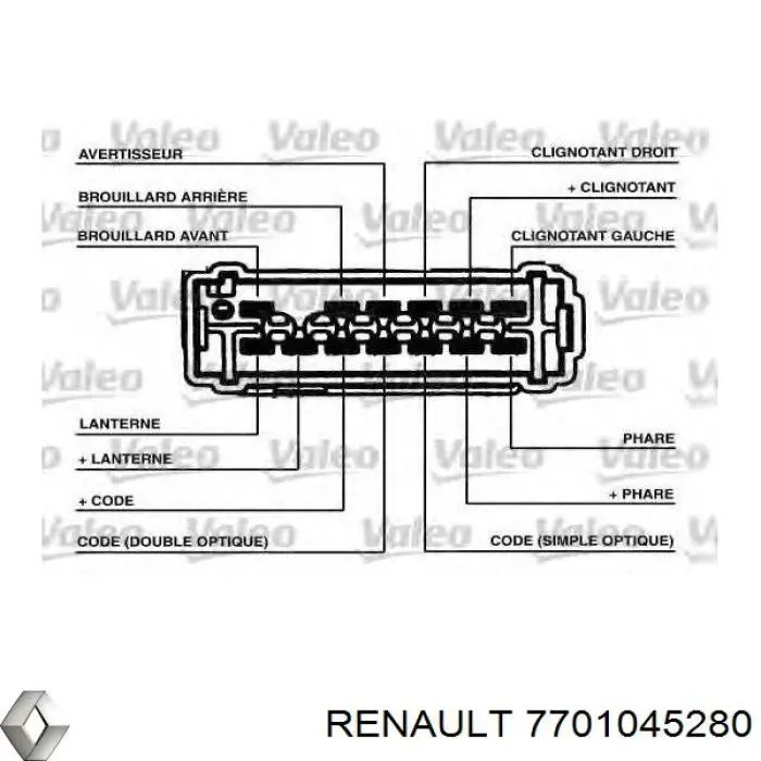 7701045280 Renault (RVI) перемикач підрульовий, лівий