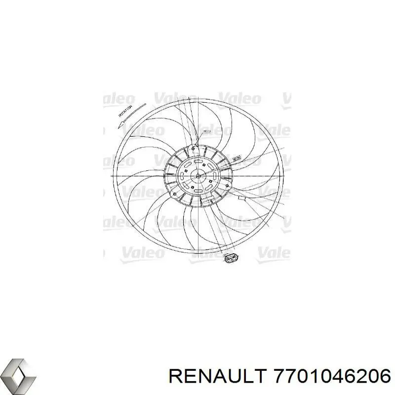 7701046206 Renault (RVI) Дифузор радіатора охолодження, в зборі з мотором і крильчаткою