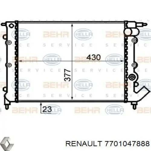 7701047888 Renault (RVI) Радіатор охолодження двигуна