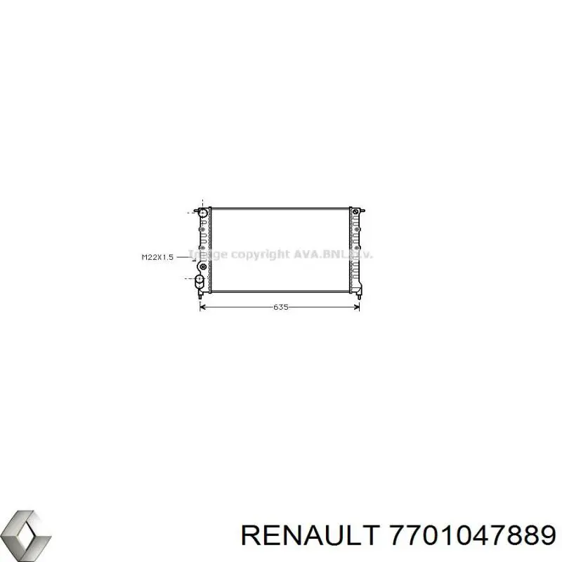 Купити 7701047889 Renault (RVI) Радіатор двигуна
