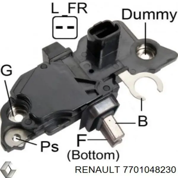 7701048230 Renault (RVI) реле-регулятор генератора, (реле зарядки)
