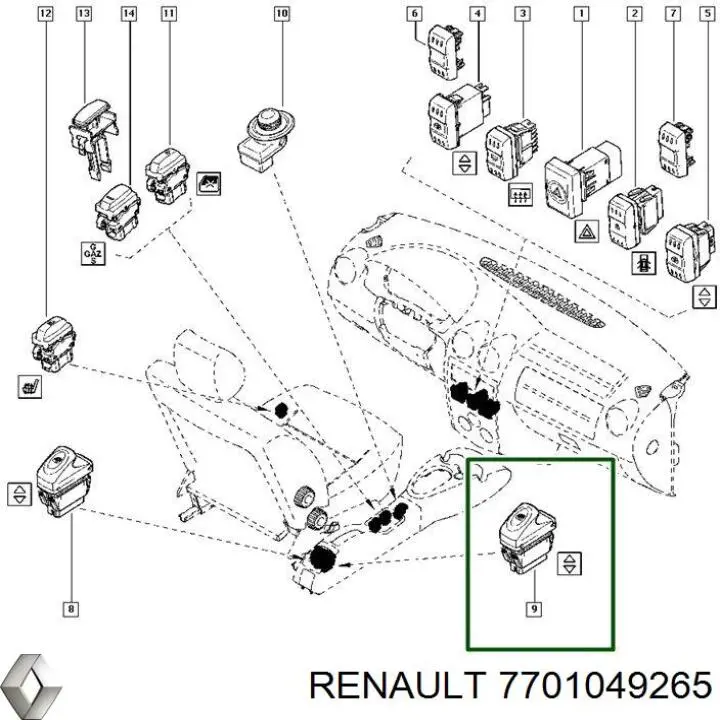 Купити 7701049265 Renault (RVI) Трапеція двірників