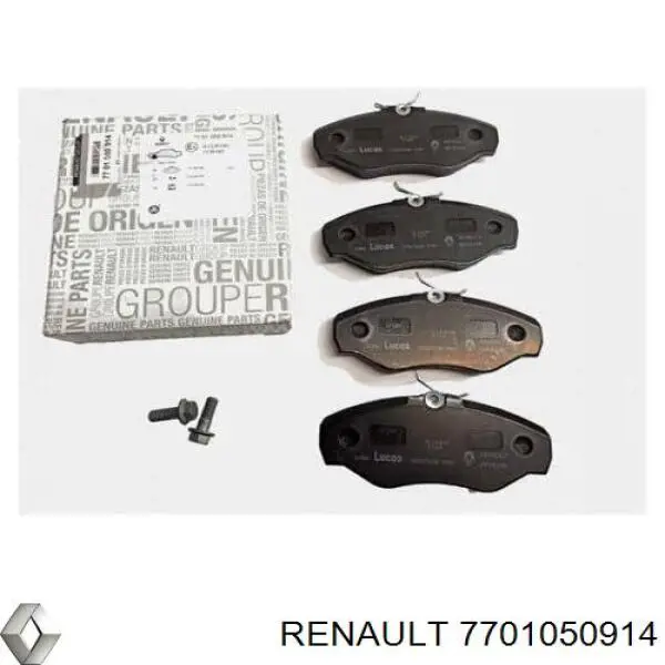 Передні тормозні колодки 7701050914 Renault (RVI)
