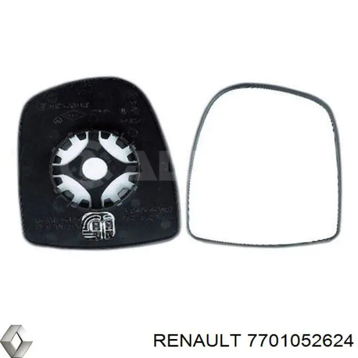 Купити 7701052624 Renault (RVI) Скло дзеркала заднього виду, правого