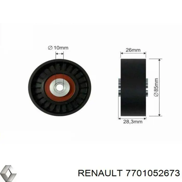 Купити 7701052673 Renault (RVI) Ролик приводного ременя, паразитний