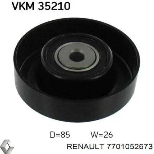 7701052673 Renault (RVI) ролик приводного ременя, паразитний