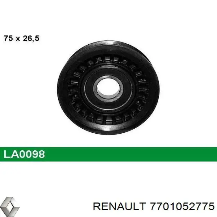 Ролик приводного ременя, паразитний Renault (RVI) 7701052775 ціна, від 16.35 USD