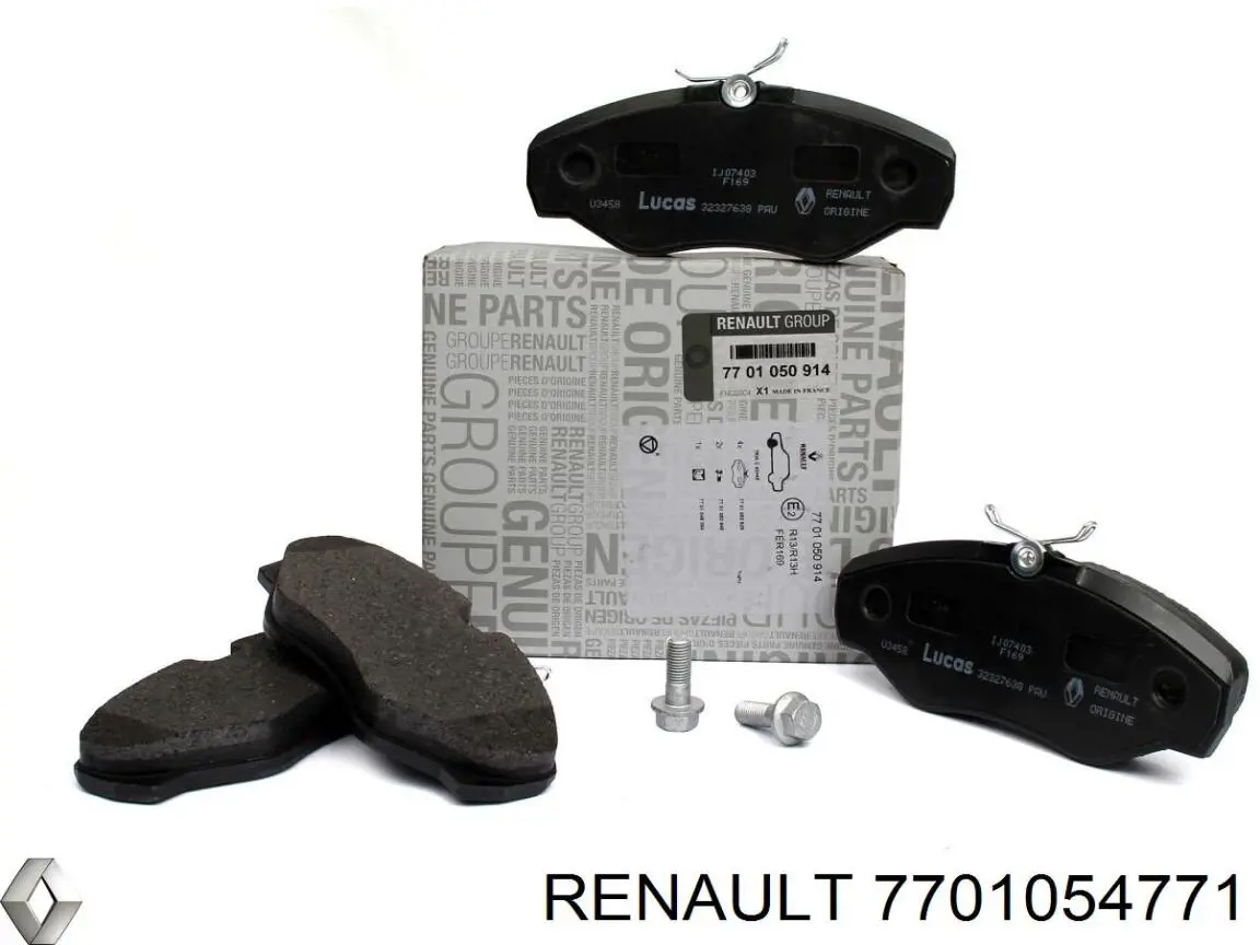 Колодки гальмівні передні, дискові 7701054771 Renault (RVI)