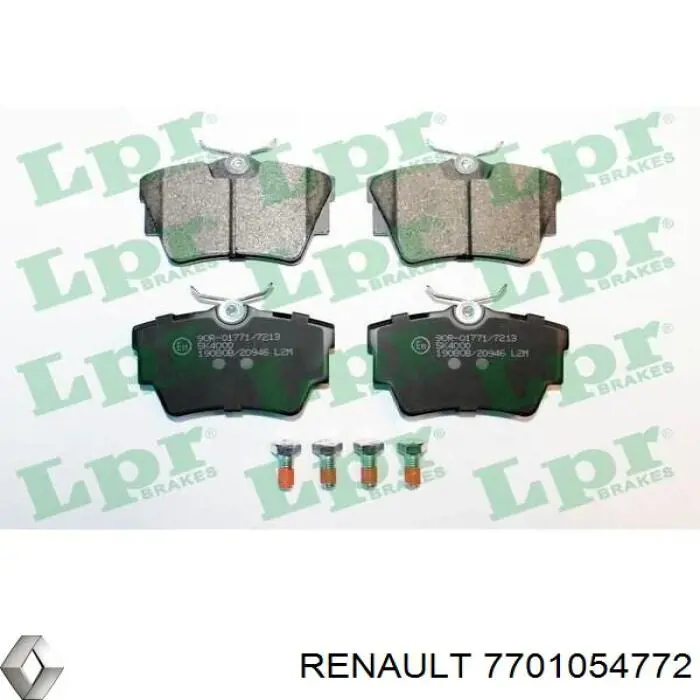 Задні дискові колодки Renault (RVI) 7701054772