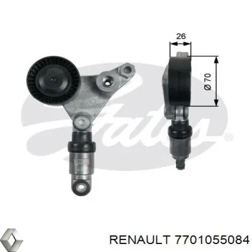 7701055084 Renault (RVI) ролик натягувача приводного ременя
