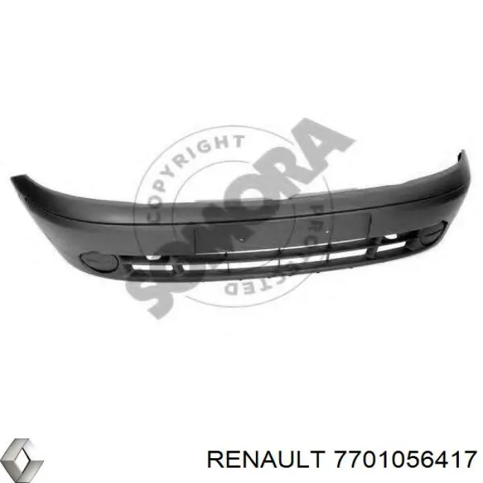 7701056417 Renault (RVI) Бампер передний (Черный, не под покраску)