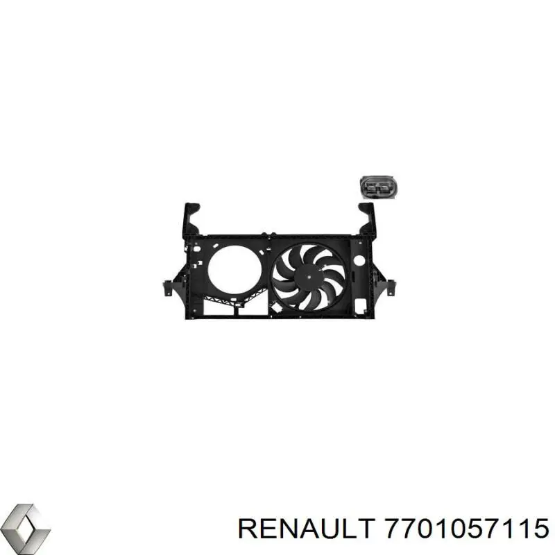 7701057115 Renault (RVI) електровентилятор охолодження в зборі (двигун + крильчатка, правий)