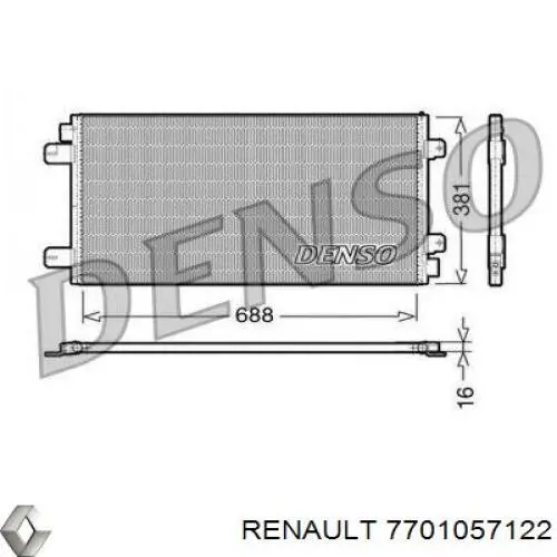 Конденсатор кондиціонера Renault (RVI) 7701057122 ціна, від 73.79 USD