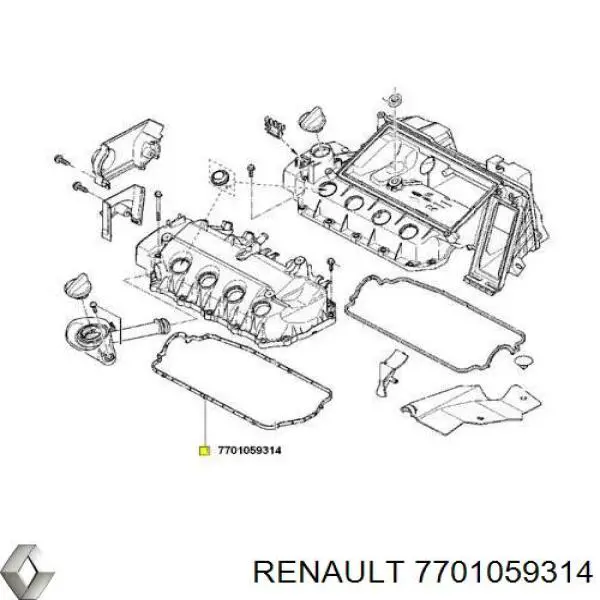Прокладка клапанної кришки двигуна Renault (RVI) 7701059314 ціна, від 13.49 USD