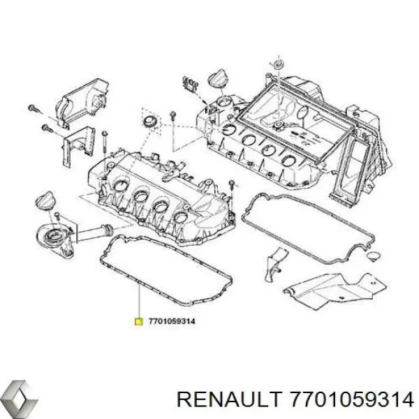 7701059314 Renault (RVI) прокладка клапанної кришки двигуна