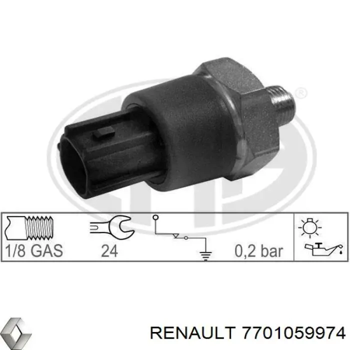 Купити 7701059974 Renault (RVI) Датчик тиску масла
