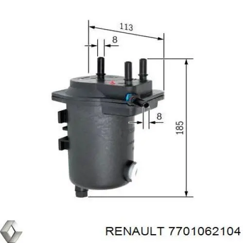 Фільтр паливний Renault (RVI) 7701062104