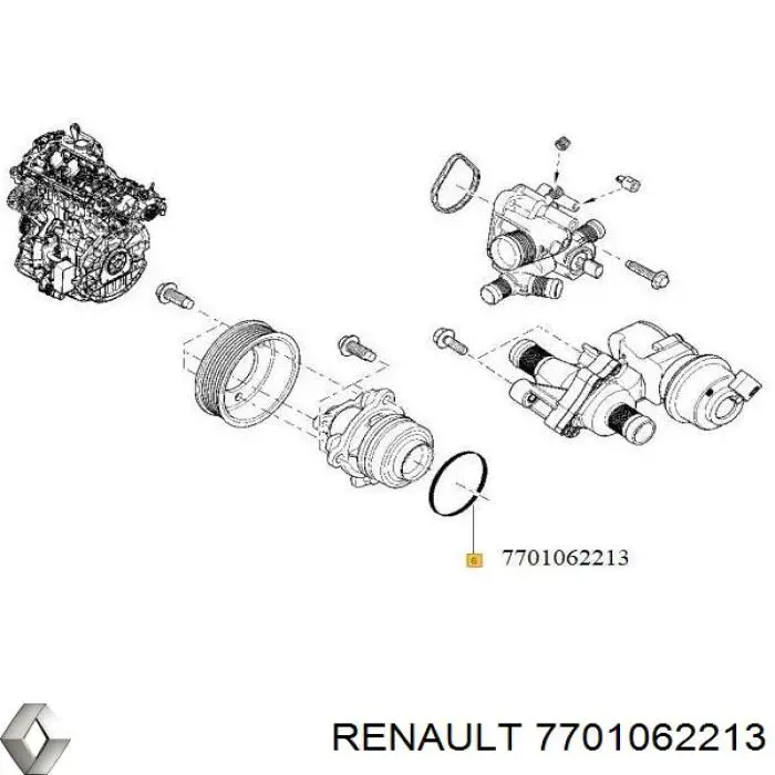 7701062213 Renault (RVI) Прокладка водяної помпи