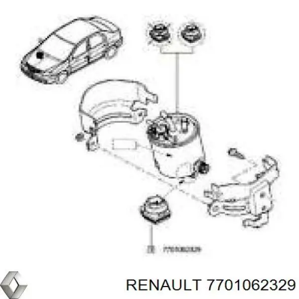 7701062329 Renault (RVI) датчик рівня води паливного фільтра