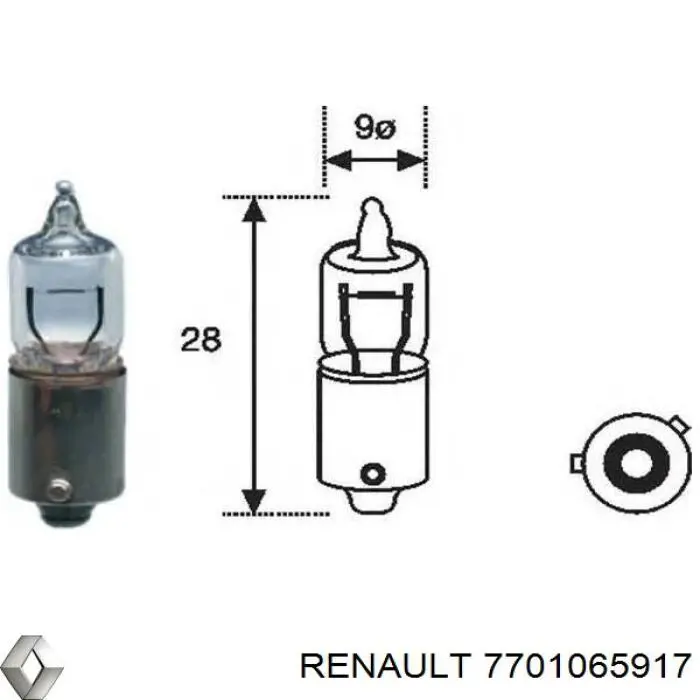 Купити 7701065917 Renault (RVI) Лампочка переднього габариту