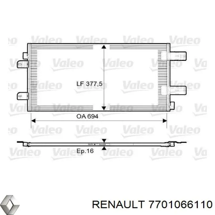 Конденсатор кондиціонера Renault (RVI) 7701066110 ціна, від 88.24 USD