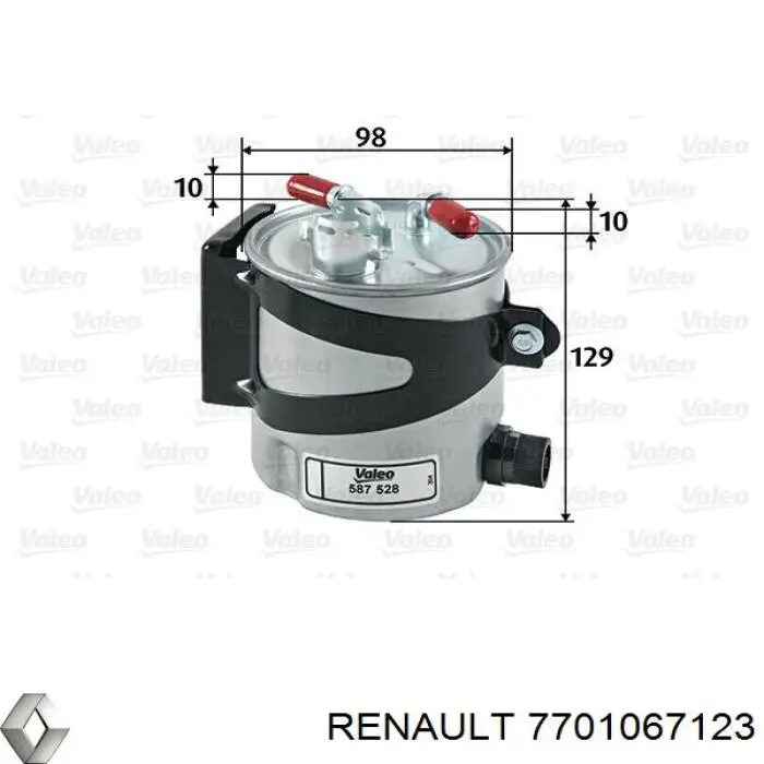 Паливний фільтр 7701067123 Renault (RVI)