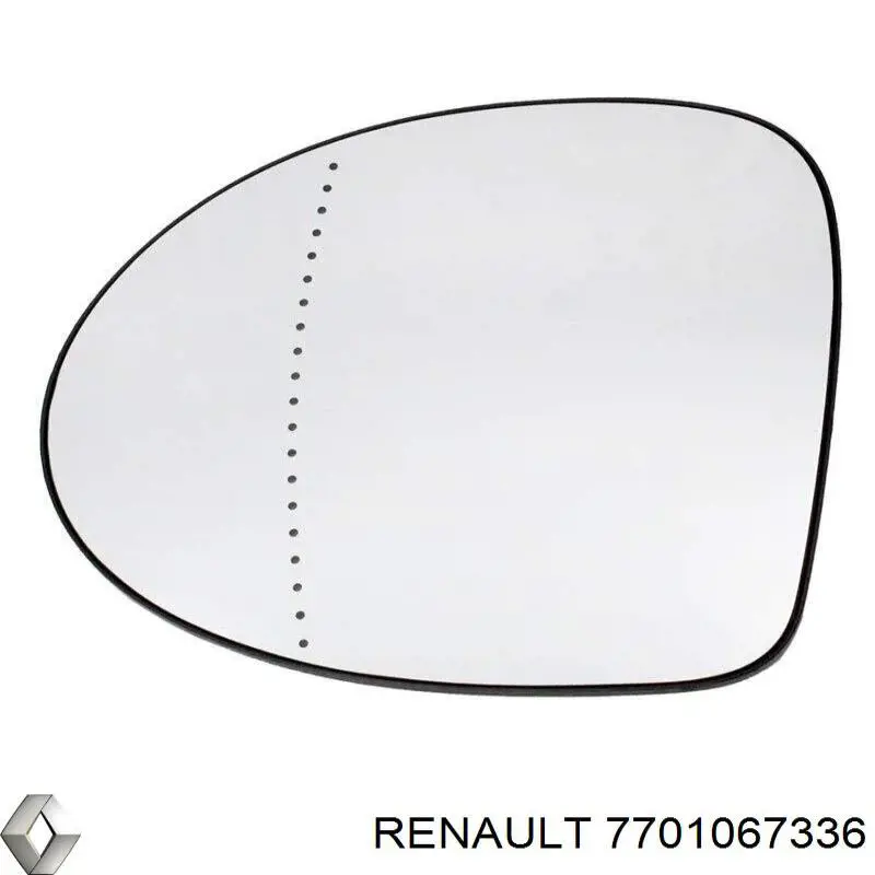 Дзеркальний елемент дзеркала заднього виду, лівого 7701067336 Renault (RVI)