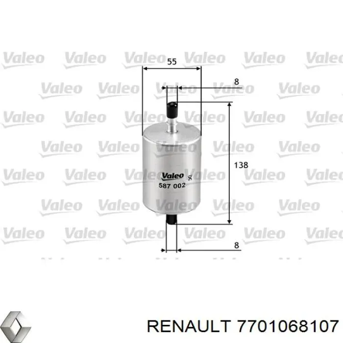 7701068107 Renault (RVI) фільтр паливний