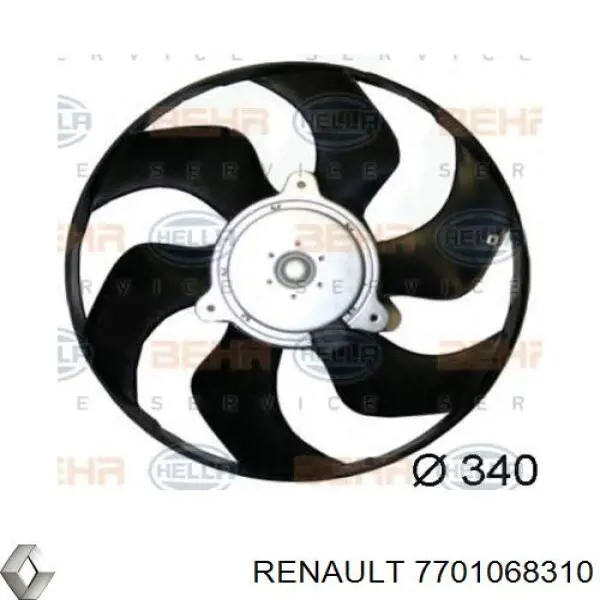 Купити 7701068310 Renault (RVI) Електровентилятор охолодження в зборі (двигун + крильчатка)