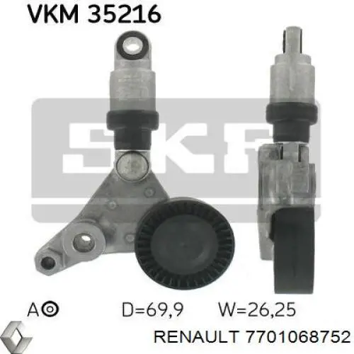 Натягувач приводного ременя Renault (RVI) 7701068752