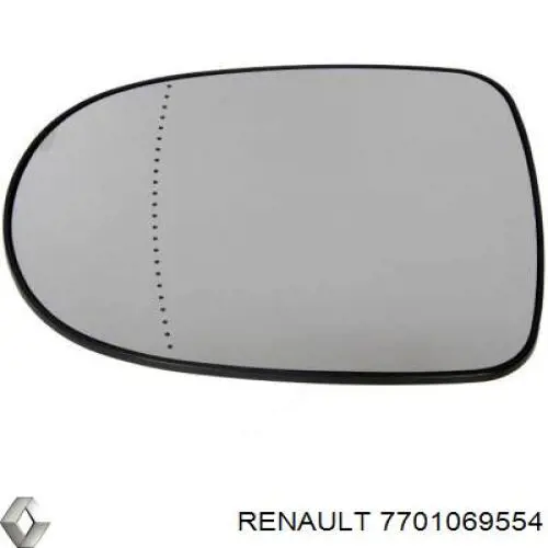 Дзеркальний елемент дзеркала заднього виду 7701069554 Renault (RVI)