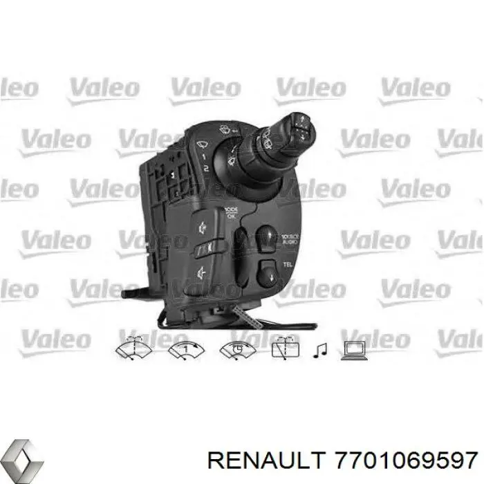 Купити 7701069597 Renault (RVI) Перемикач підрульовий, правий