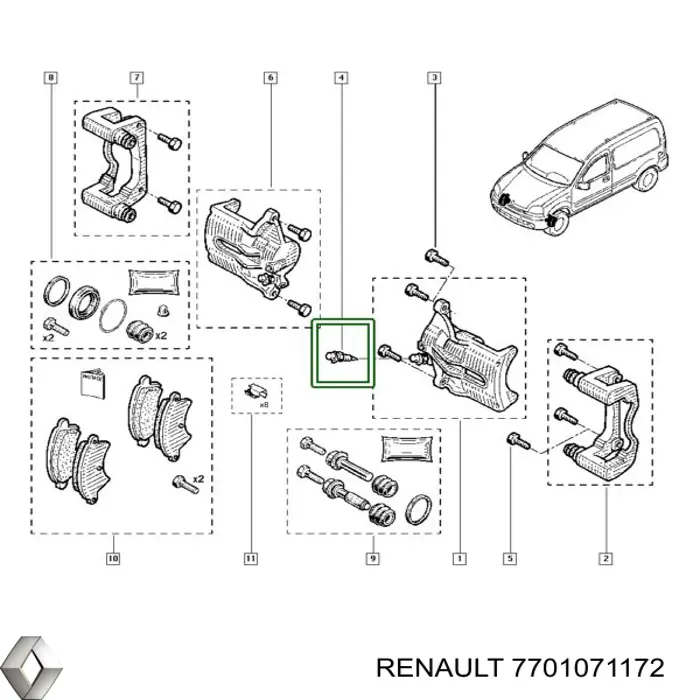 Купити 7701071172 Renault (RVI) Циліндр гальмівний колісний/робітник, задній